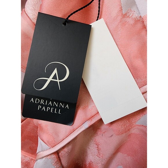 Adrianna Papell Coral Floral Jacquard Midi One Shoulder Size 6 NWT MSRP $229 - Picture 12 of 16